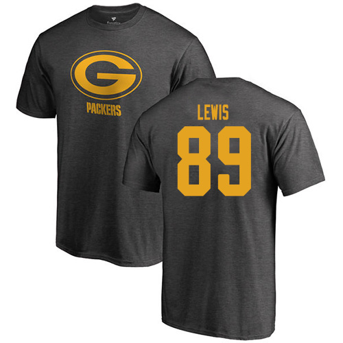Men Green Bay Packers Ash #89 Lewis Marcedes One Color Nike NFL T Shirt->nfl t-shirts->Sports Accessory
